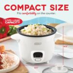 Dash Mini Rice Cooker Steamer with Removable Nonstick Pot, Keep Warm Function & Recipe Guide, 2 cups, for Soups, Stews, Grains & Oatmeal – White