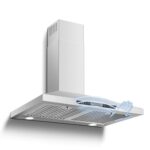 SNDOAS Wall Mount Range Hood 30 inch with Touch and Gesture Sensing Control,Chimney-Style Stainless Steel Range Hood,Vent Hood 30 inch Ducted/Ductless Convertible Kitchen Hood,Baffle Filters