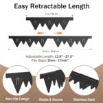 Stove Gap Covers Stainless Steel, 2Pack Retractable Length 13.8″ to 27.5″ Width 0.79″, Heat-Resistant Stove Gap Filler & Range Trim Kit for Gaps Between Stove Top & Counter-Black