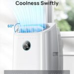 Dreo Portable Air Conditioners, 14000 BTU AC Unit for Bedroom with Drainage-Free Cooling, 3-in-1 with Fan & Dehumidifier, Touch/APP/Voice/Remote, 24h Timer, Smart Floor AC for Room Indoors, AC516S