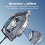 IRONDAY Steam Iron for Clothes Rapid Heating, 1700W Iron Burst of Steam, Non-Stick Ceramic Soleplate, Auto shutoff, Anti-Drip, Self-Cleaning, 10.14oz Water Tank Ironing Clothes for All Fabrics, Grey