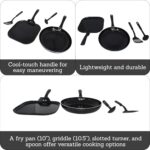 IMUSA Nonstick Ceramic Cookware Set 4-Pieces, 10″ and 10.5″ Inches, with Stay-Cool Handles, Aluminum, Black