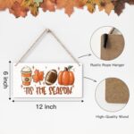 Fall Decorations for Home Office Front Door Decor Signs, Fall Sign, Fall Decor, Tis the Season Sign, Autumn Wall Hanging Decor 12 X 6 Inch