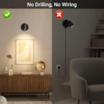 TaoFiaCo Wireless Led Spotlight Indoor, Rechargeable Uplighting Indoor with Remote Dimmable, 350° Rotate, Battery Powered Ceiling Spotlight for Artwork Painting Tree Plant Picture Lights