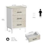 Anmytek 28.8″ Nightstand Side Table with 3 Drawers, Wood Carved Farmhouse Night Stand Bedside Table for Bedroom, Tall Modern End Table for Sofa Dorm Small Spaces