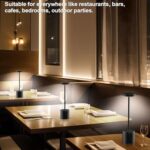 Cordless Table Lamp Set of 2, Rechargeable 5000mAh Battery Powered Outdoor Table Lamps, Portable LED Desk Lamp, 3 Color Dimmable Light for Restaurant, Patio, Bedroom, Bedside Night Lamp(Black)