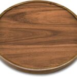 10″ Acacia Wood Lazy Susan Organizer Kitchen Turntable for Cabinet Pantry Table Organization
