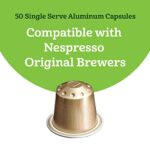 Amazon Fresh Espresso Medium Roast Aluminum Capsules, Compatible with Nespresso Original Brewers, Intensity 8/13, 50 Count (5 Packs of 10)