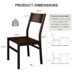 Feonase Dining Chairs Set of 6, Modern Kitchen Chairs with Ergonomic Backrest, MDF Board and Metal Legs, Dinner Chairs for Dining Room, Kitchen and Living Room, Espresso