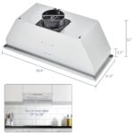 Garvee Range Hood 30 Inch Built-In/Insert – 450CFM Stainless Steel Kitchen Vent Hood with Gesture Sensing & Remote Control – Convertible Ducted/Ductless – 3-Speed Low Noise