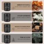 Scented Candles Set | Gifts for Men – 4 Pack Men Candle Set, Masculine Candle, Soy Candles for Home Scented, Gift for Dad Fathers Day -Scent of Cedar Oakmoss/Pine&Clove/Patchouli/Sandalwood