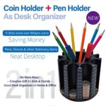 Byteen8 Coin Counter Change Sorter?Pen & Pencil Holder as Desk Organizer?Piggy Bank for Adults & Kids?Coin Bank & Wrappers store 500pcs?Creative Gifts for Kids & Family?Easy to use