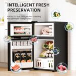 Antarctic Star Compact Refrigerator with Freezer,2 Door Mini Fridge,Adjustable Shelf,Small Fridge for Bedroom Office Dorm Kitchen,3.2 Cu.Ft.