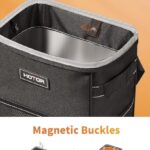 HOTOR Car Trash Can with Lid and Storage Pockets – 100% Leak-Proof Organizer, Waterproof Garbage Can, Multipurpose Trash Bin for Car, 2 Gallons, Black