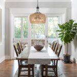 HMVPL Large Farmhouse Chandeliers for Dining Room, 5-Light Rattan Boho Chandelier Light Fixture with Wicker Lampshade, Coastal Hanging Pendant Lighting for Kitchen Island Bedroom Living Room Nursery