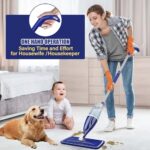 Microfiber Spray Mop for Floors Cleaning: Wet Dry Hardwood Floor Mops with 3 Washable Reusable Pads for Swiffer Powermop – Flat Mop with Sprayer for Tile Wood Laminate Vinyl Marble