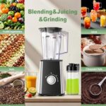 Smoothie Blender, Personal Blenders for Smoothies and Shakes, Smoothies Maker and Coffee Grinder with 2 To-Go Cups, Countertop Blender for Kitchen, BPA Free