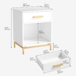 Anmytek White Nightstand Set of 2- Bedside Table with Drawer & Open Compartment, Farmhouse Storage Night Stand for Bedroom, Modern End Table for Sofa, Small Spaces