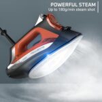 Rowenta Iron Steamer for Clothes, Stainless Steel Soleplate Steam Iron, Microsteam Holes, 1700 Watts, Lightweight, Auto-off, Black, DW2360