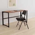 Amazon Basics Comfortable Vinyl-Padded Metal Steel Folding Chairs, Black, 4-Pack