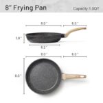 CAROTE Nonstick Frying Pan Skillet,Non Stick Granite Fry Pan Egg Pan Omelet Pans, Stone Cookware Chef’s Pan, PFOA Free,Induction Compatible(Classic Granite, 8-Inch)
