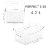 Tiawudi 12 Pack Plastic Storage Bins, Multi-Use Organizer Bins, Pantry Organizer, Clear Storage Containers for Home, Kitchen, Office, Cabinet, Shelf and Fridge Organization