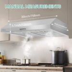 30 Inch Under Cabinet Vent Hood with Brighten Light | 550 CFM Large Flow| Ducted/Ductless Range Hood with Charcoal Filter| 3- Speed Touch Control | 6-Layers Grease Filters|