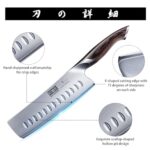 HOSHANHO 7 Inch Nakiri Knife, Japanese High Carbon Stainless Steel Chef Knife, Multipurpose Meat Vegetable Sharp Kitchen Knife with Ergonomic Pakkawood Handle