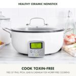 GreenPan Elite Essential Smart Electric 6QT Skillet Pot,Sear Saute Stir-Fry and Cook Rice, Healthy Ceramic Nonstick and Dishwasher Safe Parts, Easy-to-use LED Display, PFAS-Free, Cream White
