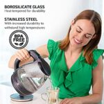 OVENTE Electric Kettle, 1.5L Borosilicate Glass Countertop Water Heater and Boiler for Coffee or Tea, BPA-Free, Auto Shut-Off, Boil-Dry Protection, Removable and Washable Spout Filter, Black KG83B
