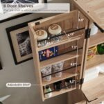 ACCOHOHO 72″ Tall Kitchen Pantry with Natural Rattan Doors, Storage Cabinet with Organizer, Drawer and Adjustable Shelves, Wicker Cupboard for Kitchen, Dining Room, and Hallway, Natural Oak