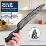 Gourmetop Kitchen Knife Set with Cover 3 Pcs, Black Chef Knife Set for Cooking, Sharp Kitchen Knives with Sheath, 8” Chef Knife, 5” Utility, 3.5” Paring, Damascus Pattern Kitchen Knife for Cutting