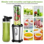 Electric Smoothie Blender, Powerful Small Blender with 2 Portable 20oz Tritan blender Bottles, BPA-Free Personal Blender with 4 Stainless Steel Blades, Mixer Smoothie Maker for Shakes and Smoothies