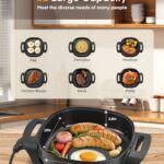 FOHERE 12 Inch Deep Non Stick Electric Skillet, Electric Frying Pan with Adjustable Temperature Control, Heat Resistant Handles and Non-stick Coating Easy to Clean, Quick Even Heating, 1360W, Black