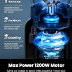 GDOR Professional Blender for Smoothies, 5 Functions, 1200 Peak Watts Smoothie Blender, 52 Oz Glass Jar & 24 Oz To-Go Cup Combo, Blenders for Smoothies, Ice and Frozen Fruit, Self-Cleaning