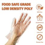GORILLA SUPPLY 500 BPA Free Premium Disposable Gloves Poly PE LDPE Plastic for Kitchen Food Handling Food Prep Latex & Powder Free (500 Count, Large)