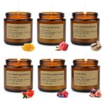 6 Pack Candles for Home Scented Aromatherapy Candle Gift Set for Women Soy Wax Long Lasting Amber Jar Candles Gift for Birthday Mother’s Thanksgiving Day Present