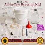 HIVEVINE Wine Making Kit & Mead Making Kit | Complete Home Brewing Kit for Beginners & Experts – Includes Glass Carboy, Fermenter, Hydrometer, Siphon, Airlock & More | DIY Wine Brewing Equipment
