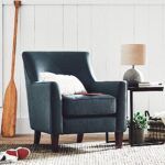 Amazon Brand – Stone & Beam Cheyanne Modern Living Room Accent Arm Chair, 30.7″W, Denim Blue