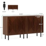 Tribesigns Set of 2 Sideboard Buffet with Storage, 59″ Buffet Sideboard Cabinet with Adjustable Shelves, Accent Storage Cabinet for Living Room, Dark Brown