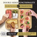 Trayful Charcuterie Board with Lid – Reversible, 2-in-1 Travel Portable Cheese Board for Picnics & Entertaining – Housewarming Gift Set Idea – Covered Snack Serving Tray – Large Food Platter