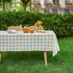 MANGATA CASA Tan Gingham Tablecloth for Rectangle Tables- Checkered Table Cloth Waterproof Kitchen & Table Linens-Polyester Buffalo Plaid Wrinkle Free Table Cover(Light Brown 60x84in)