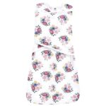 Hudson Baby Infant Girl Convertible Swaddle Sleep Sack, Blush Navy Floral, 3-9 Months