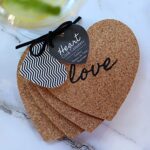 Kate Aspen “Heart” Cork Coasters, Set of 4