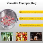 Suteck Alcohol Still 5Gal 19L Stainless Steel Alcohol Distiller Copper Tube Spirit Boiler with Thumper Keg and Build-in Thermometer for Home Brewing and DIY Whisky Wine Brandy Making, Included Pump