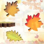 Fall Decorations for Home – 3 Pcs Rustic Maple & Oak Leaf Wooden Table Decor, Autumn Farmhouse Thanksgiving Signs for Mantel, Shelf, Tiered Tray