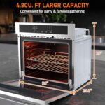 30 Inch Electric Wall Oven, 4.8 Cu.ft Built-in Single Convection Oven with Self-Cleaning, Broil, Bake, Safety Lock, LED Touch Control for Kitchen Cabinet