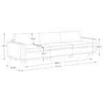 CHITA Super Large Luxury 3 Seat Sectional Modular Sofa, Down Filled Modern Sofa, Deep Seat Comfty Cloud Couch, 118 inch Width, 3 Seat Couch, Solid Wood Leg, Linen