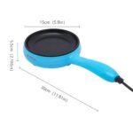 CNCEST 6 Inch Electric Skillet, Non-Stick Electric Skillet, Blue Mini Frying Pan (Blue)