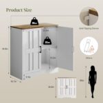 AesthLife Kitchen Buffet Storage Cabinet with Doors and Adjustable Shelves, Sideboard Storage Cabinet for Entryway, Living Room (Classical White)